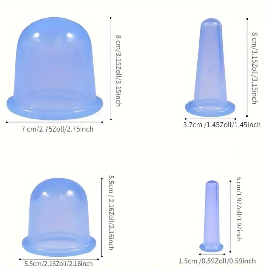 Silikonsauger-Set für Schröpfkopf-Vakuum-Massage