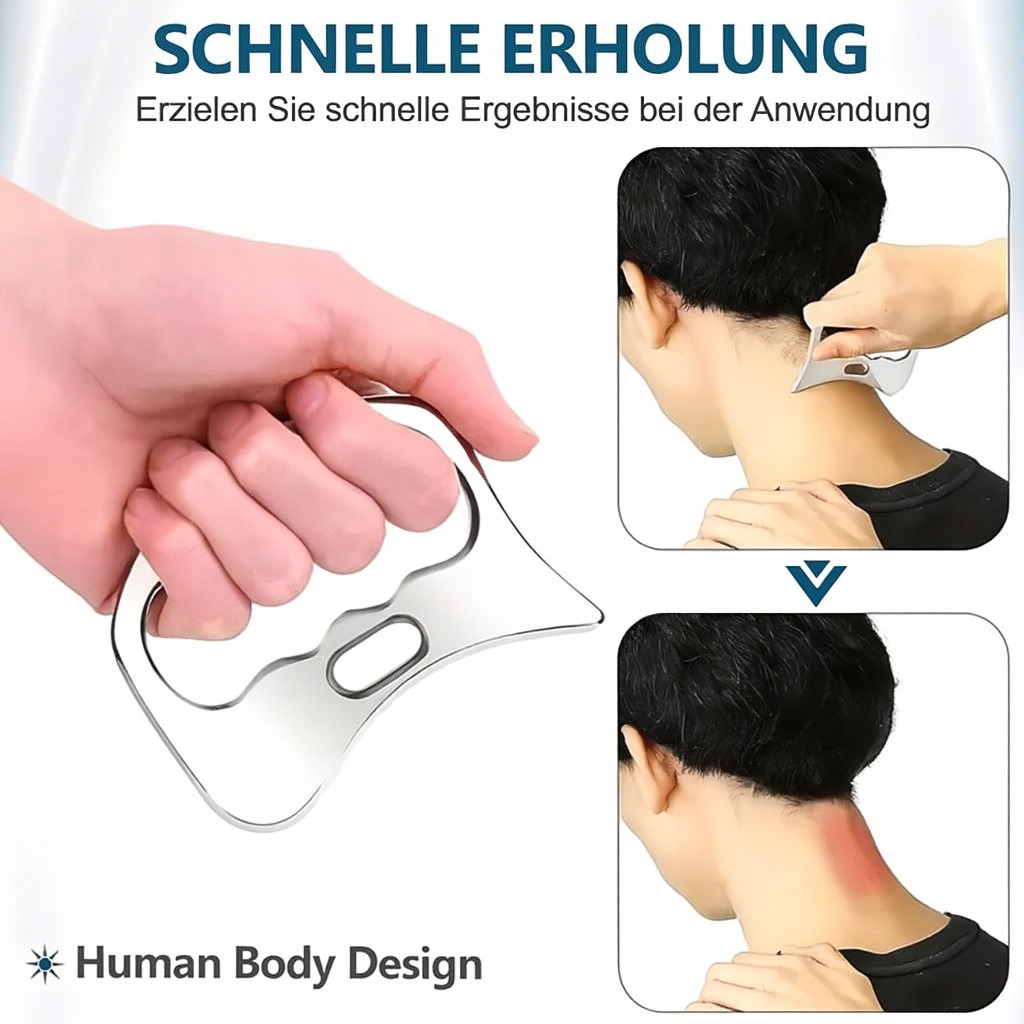 Gua Sha Set aus Edelstahl – 3-teilig inkl.Tasche
