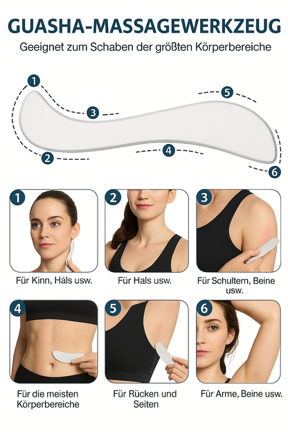 Gua Sha Set aus Edelstahl – 3-teilig inkl.Tasche