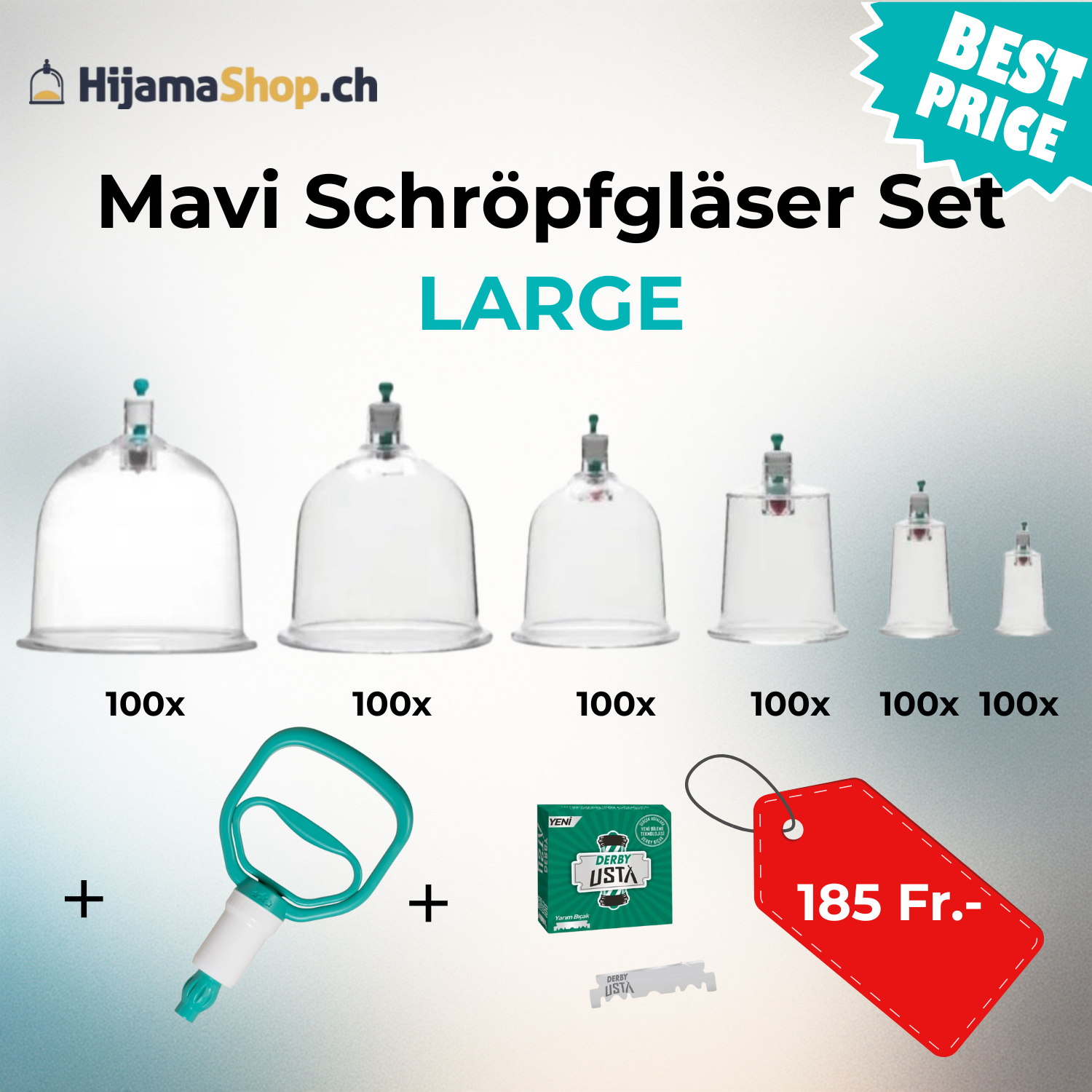 Mavi Schröpfgläser Set  ( S/M/L )